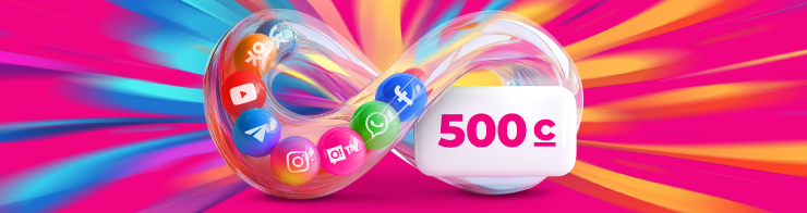 <p><span style="color: rgb(236, 15, 127)">Переходи на О! </span></p><p>Баарына чексиз 500</p>